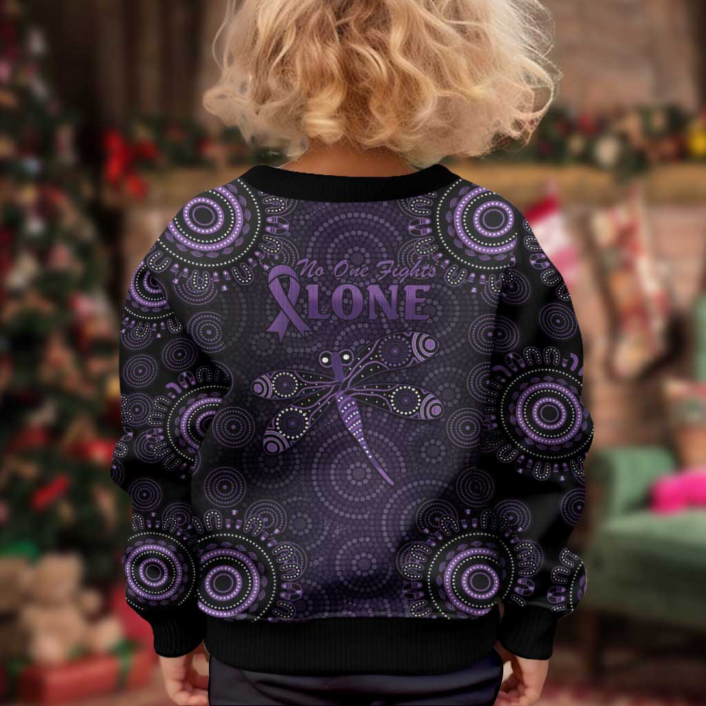Purple Dragonfly Aboriginal of Hope Kid Ugly Christmas Sweater Australian Epilepsy Awareness - Aussie Hoodie