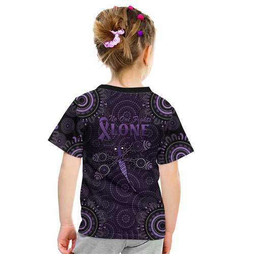 Purple Dragonfly Aboriginal of Hope Kid T Shirt Australian Epilepsy Awareness - Aussie Hoodie