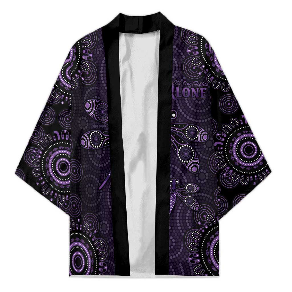 Purple Dragonfly Aboriginal of Hope Kimono Australian Epilepsy Awareness - Aussie Hoodie