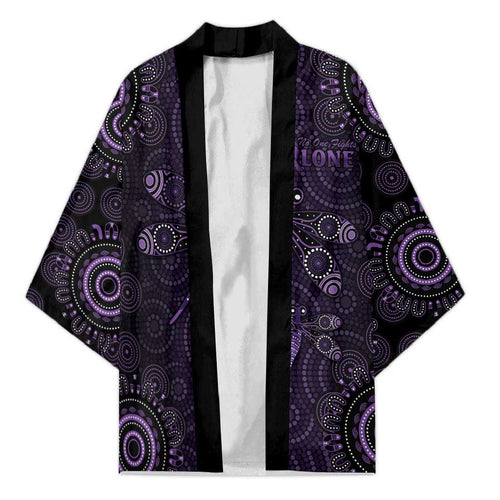 Purple Dragonfly Aboriginal of Hope Kimono Australian Epilepsy Awareness - Aussie Hoodie