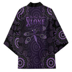 Purple Dragonfly Aboriginal of Hope Kimono Australian Epilepsy Awareness - Aussie Hoodie