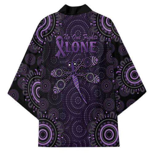Purple Dragonfly Aboriginal of Hope Kimono Australian Epilepsy Awareness - Aussie Hoodie