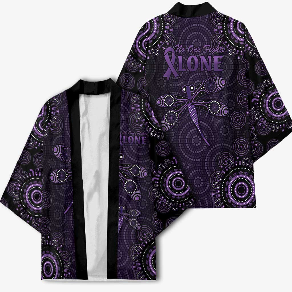 Purple Dragonfly Aboriginal of Hope Kimono Australian Epilepsy Awareness - Aussie Hoodie