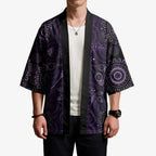 Purple Dragonfly Aboriginal of Hope Kimono Australian Epilepsy Awareness - Aussie Hoodie