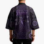 Purple Dragonfly Aboriginal of Hope Kimono Australian Epilepsy Awareness - Aussie Hoodie
