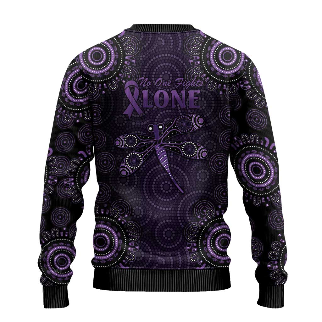 Purple Dragonfly Aboriginal of Hope Ugly Christmas Sweater Australian Epilepsy Awareness - Aussie Hoodie
