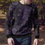 Purple Dragonfly Aboriginal of Hope Ugly Christmas Sweater Australian Epilepsy Awareness - Aussie Hoodie