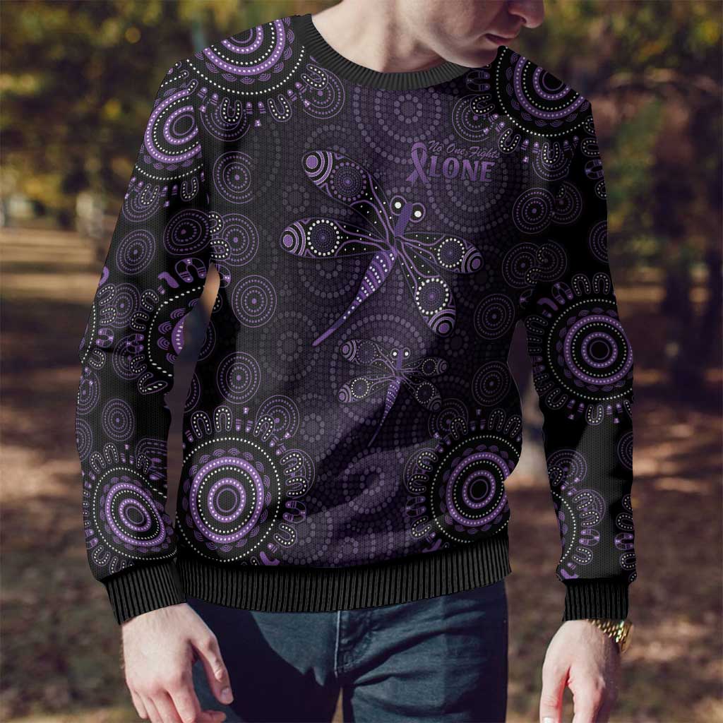 Purple Dragonfly Aboriginal of Hope Ugly Christmas Sweater Australian Epilepsy Awareness - Aussie Hoodie