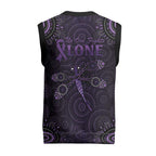 Purple Dragonfly Aboriginal of Hope Christmas Knitted V-Neck Vest Australian Epilepsy Awareness - Aussie Hoodie