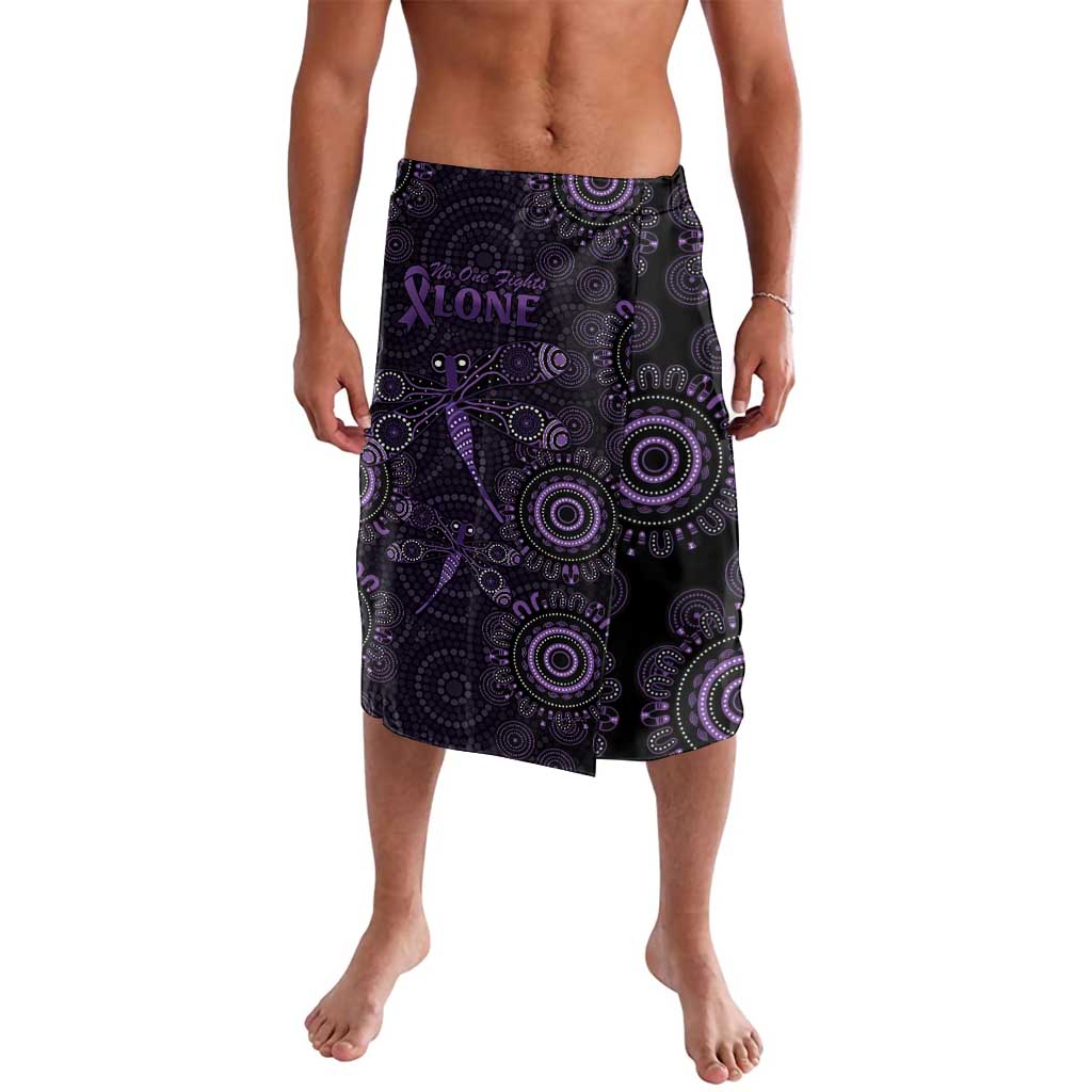 Purple Dragonfly Aboriginal of Hope Lavalava Australian Epilepsy Awareness - Aussie Hoodie