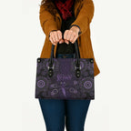 Purple Dragonfly Aboriginal of Hope Leather Bag Australian Epilepsy Awareness - Aussie Hoodie