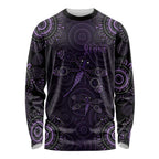 Purple Dragonfly Aboriginal of Hope Long Sleeve Shirt Australian Epilepsy Awareness - Aussie Hoodie