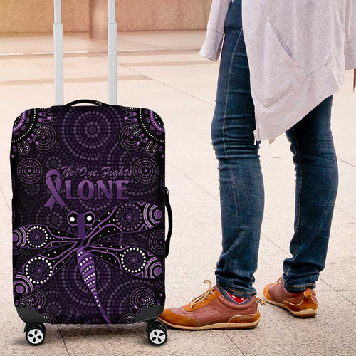 Purple Dragonfly Aboriginal of Hope Luggage Cover Australian Epilepsy Awareness - Aussie Hoodie