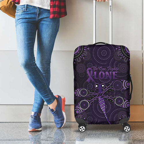 Purple Dragonfly Aboriginal of Hope Luggage Cover Australian Epilepsy Awareness - Aussie Hoodie