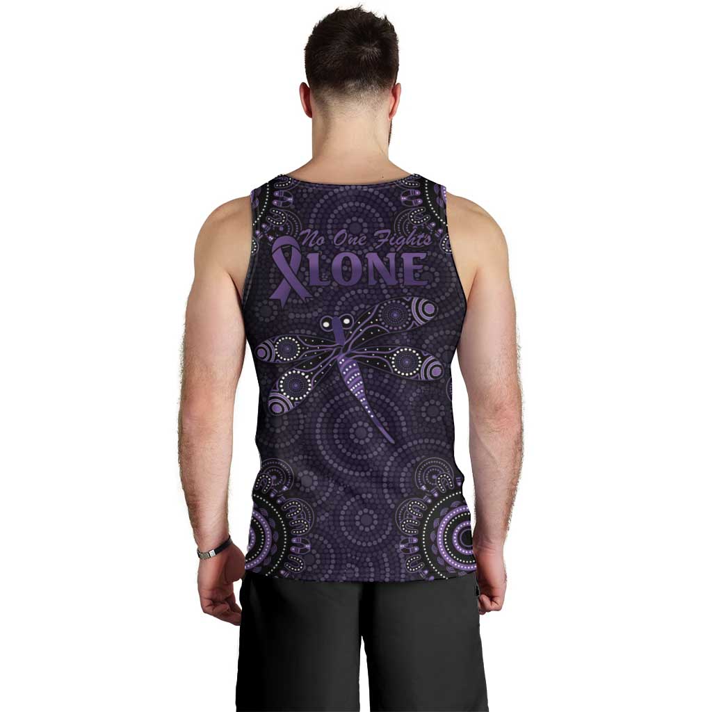 Purple Dragonfly Aboriginal of Hope Men Tank Top Australian Epilepsy Awareness - Aussie Hoodie