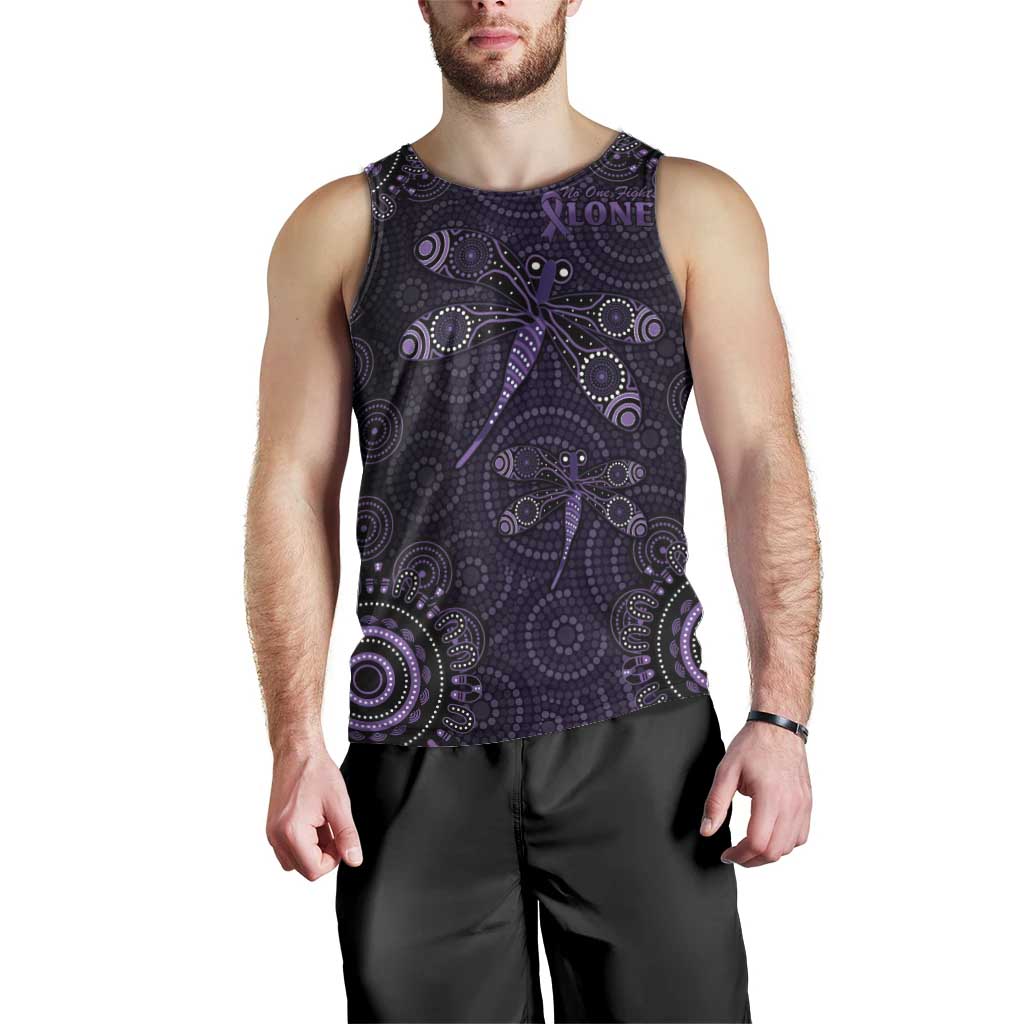 Purple Dragonfly Aboriginal of Hope Men Tank Top Australian Epilepsy Awareness - Aussie Hoodie