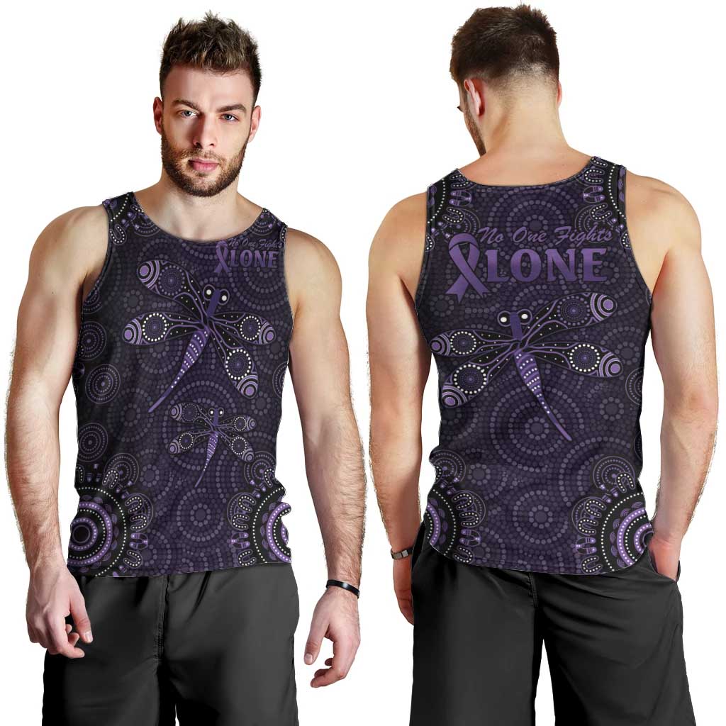 Purple Dragonfly Aboriginal of Hope Men Tank Top Australian Epilepsy Awareness - Aussie Hoodie