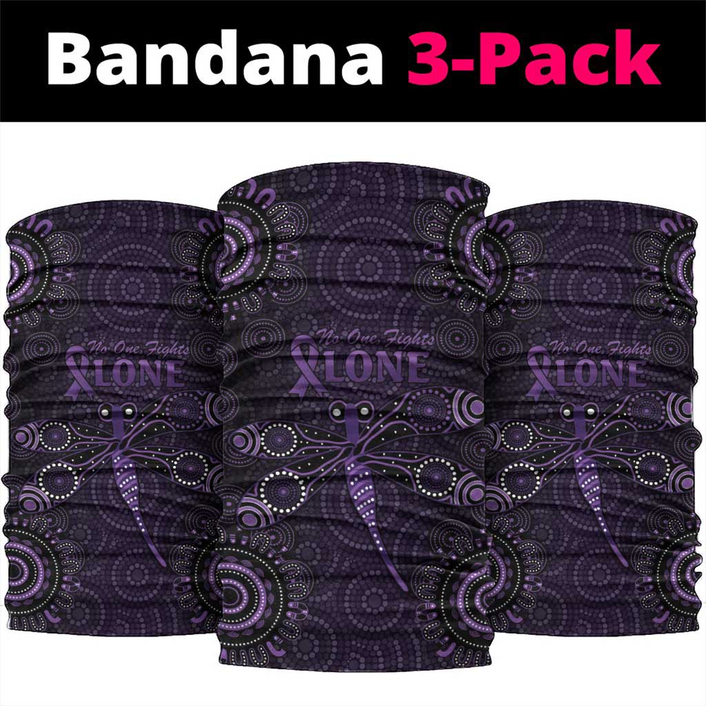 Purple Dragonfly Aboriginal of Hope Neck Gaiter Australian Epilepsy Awareness - Aussie Hoodie