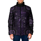 Purple Dragonfly Aboriginal of Hope Padded Jacket Australian Epilepsy Awareness - Aussie Hoodie