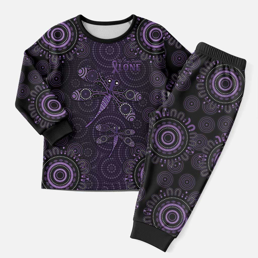 Purple Dragonfly Aboriginal of Hope Christmas Pajama Set Australian Epilepsy Awareness - Aussie Hoodie