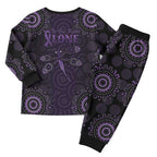 Purple Dragonfly Aboriginal of Hope Christmas Pajama Set Australian Epilepsy Awareness - Aussie Hoodie
