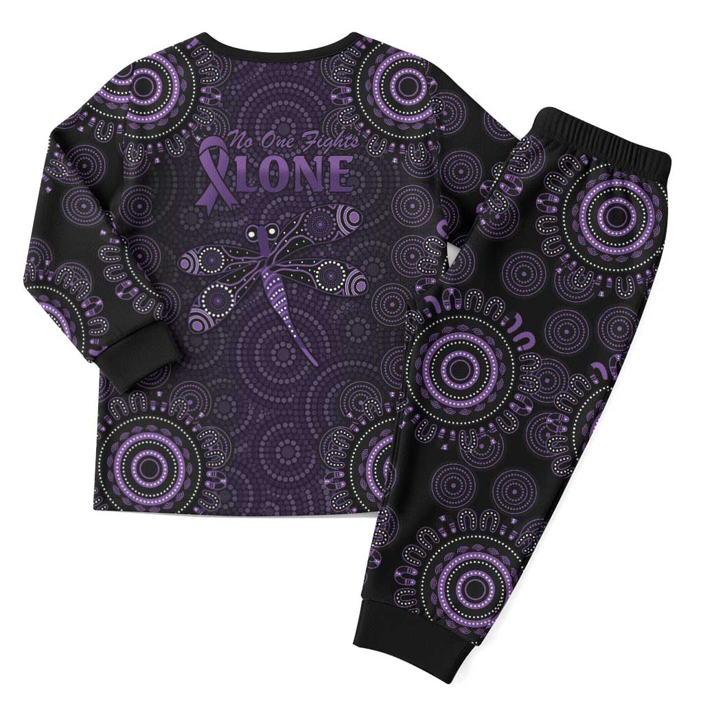 Purple Dragonfly Aboriginal of Hope Christmas Pajama Set Australian Epilepsy Awareness - Aussie Hoodie