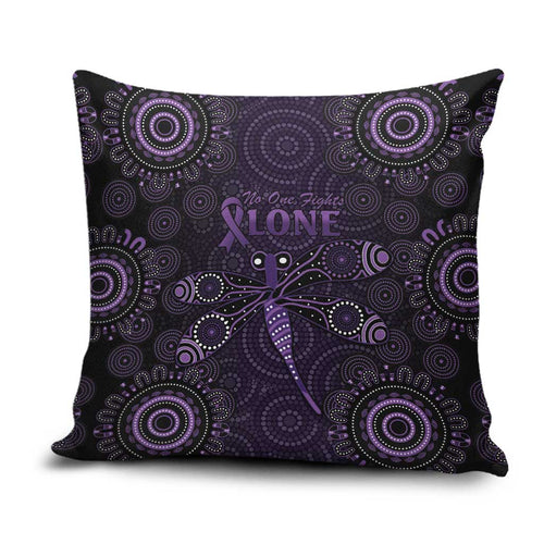 Purple Dragonfly Aboriginal of Hope Pillow Cover Australian Epilepsy Awareness - Aussie Hoodie
