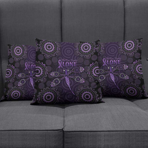 Purple Dragonfly Aboriginal of Hope Pillow Cover Australian Epilepsy Awareness - Aussie Hoodie