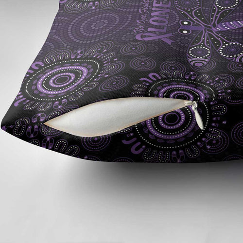 Purple Dragonfly Aboriginal of Hope Pillow Cover Australian Epilepsy Awareness - Aussie Hoodie