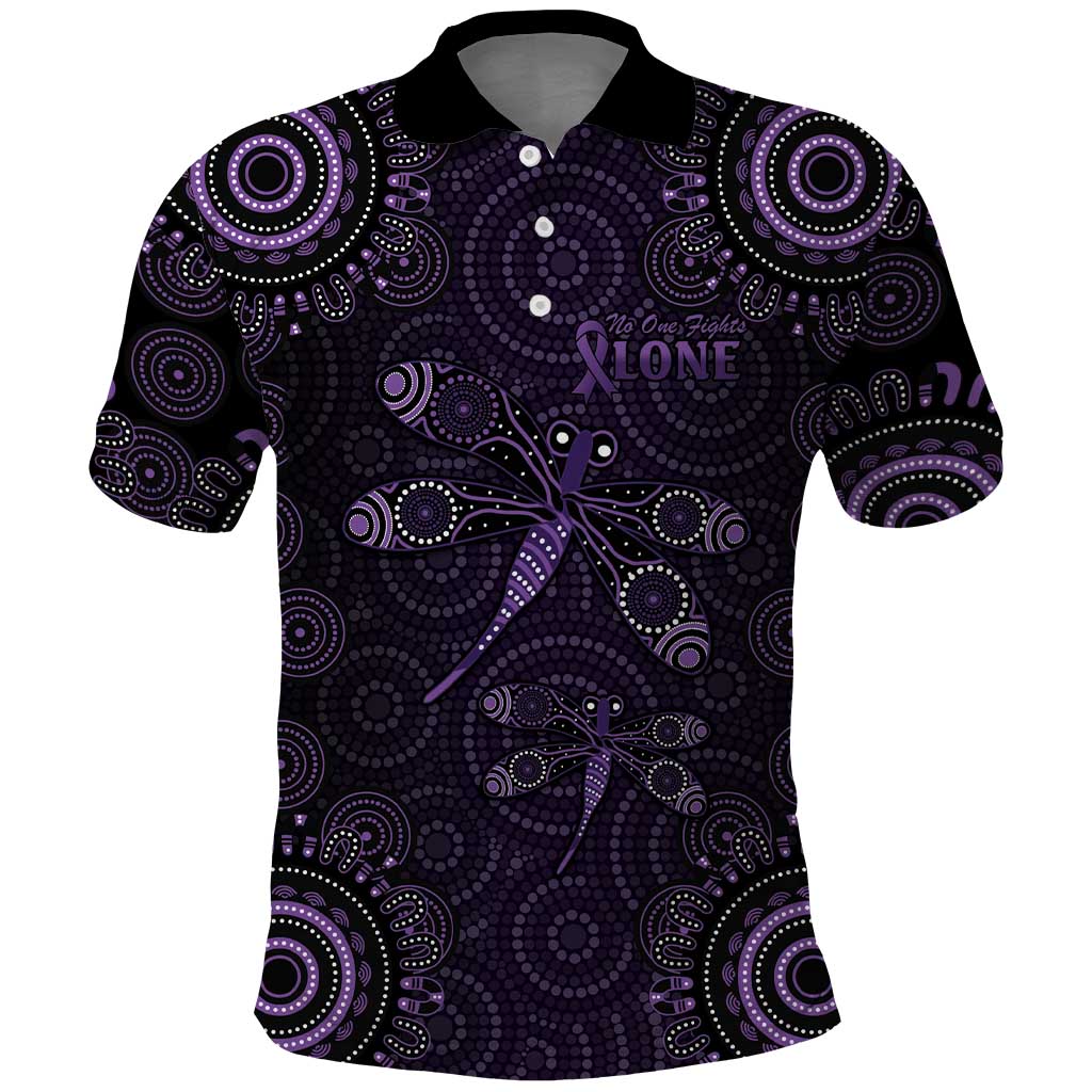 Purple Dragonfly Aboriginal of Hope Polo Shirt Australian Epilepsy Awareness - Aussie Hoodie
