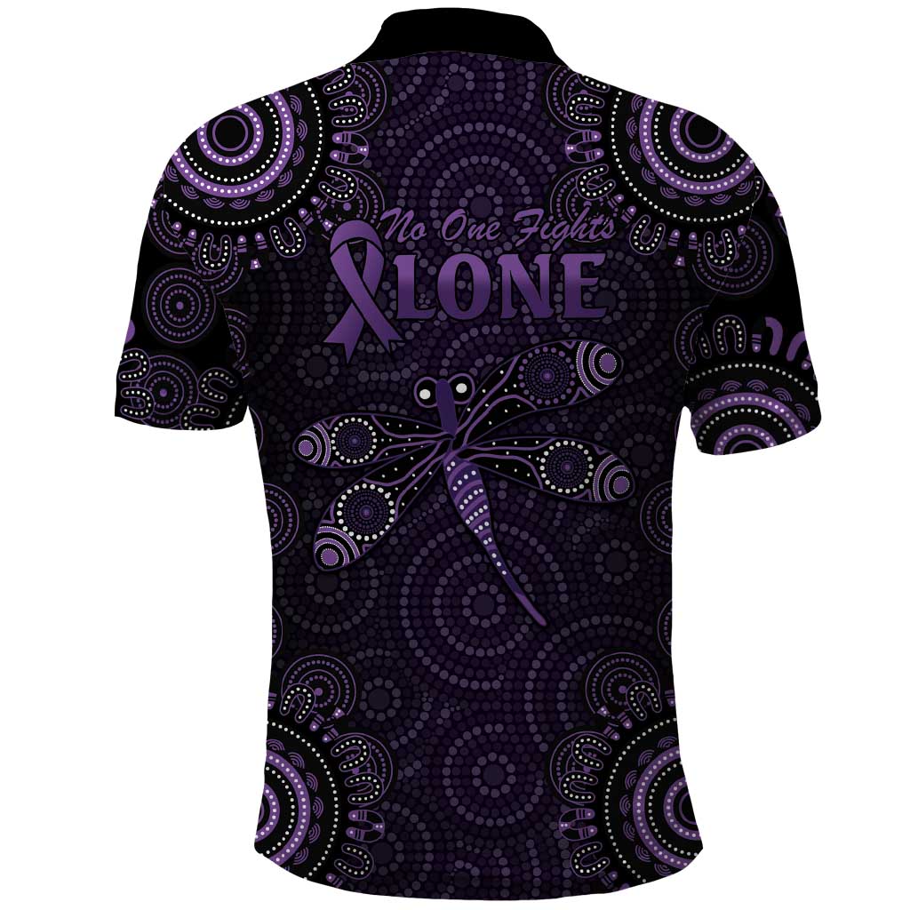 Purple Dragonfly Aboriginal of Hope Polo Shirt Australian Epilepsy Awareness - Aussie Hoodie