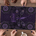 Purple Dragonfly Aboriginal of Hope Puzzle Australian Epilepsy Awareness - Aussie Hoodie