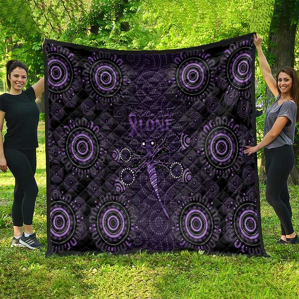 Purple Dragonfly Aboriginal of Hope Quilt Australian Epilepsy Awareness - Aussie Hoodie