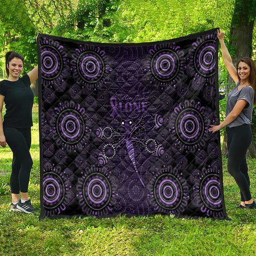 Purple Dragonfly Aboriginal of Hope Quilt Australian Epilepsy Awareness - Aussie Hoodie