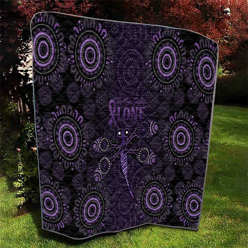 Purple Dragonfly Aboriginal of Hope Quilt Australian Epilepsy Awareness - Aussie Hoodie