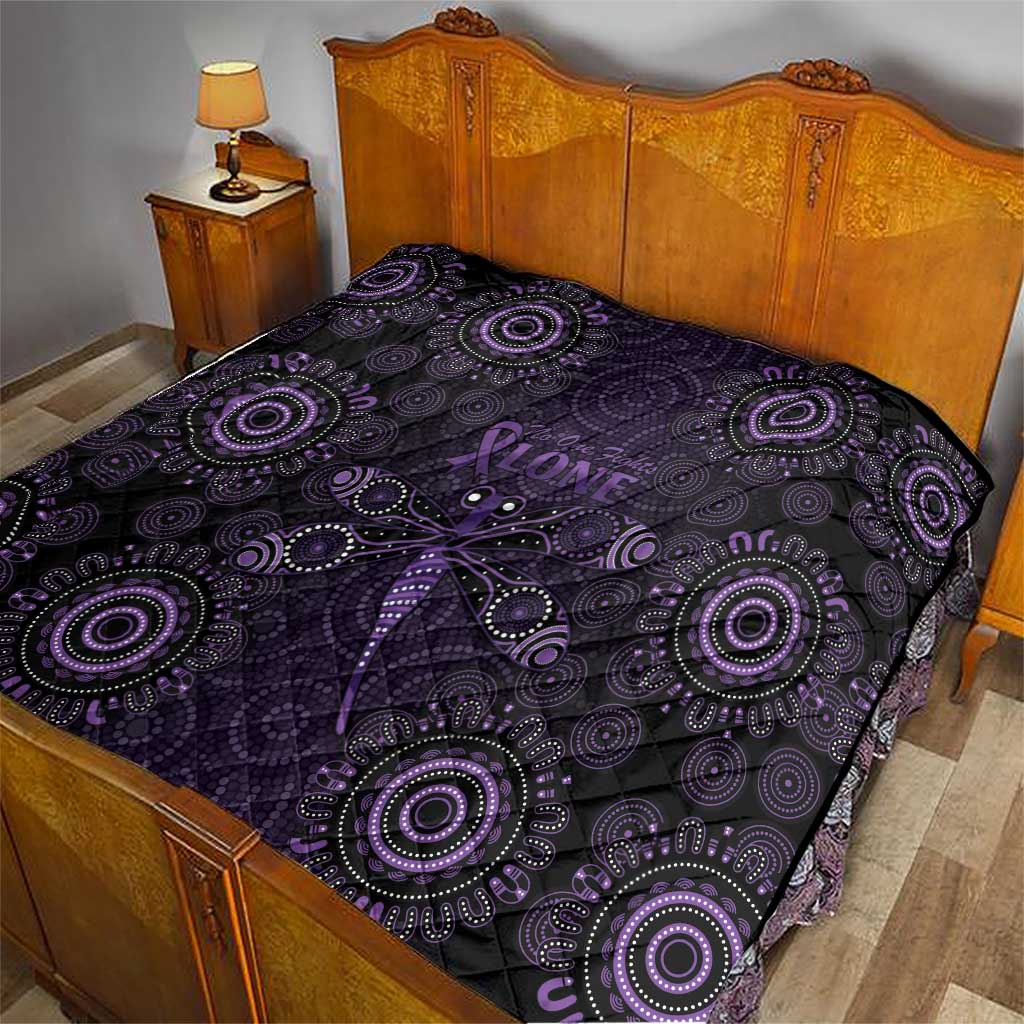 Purple Dragonfly Aboriginal of Hope Quilt Australian Epilepsy Awareness - Aussie Hoodie