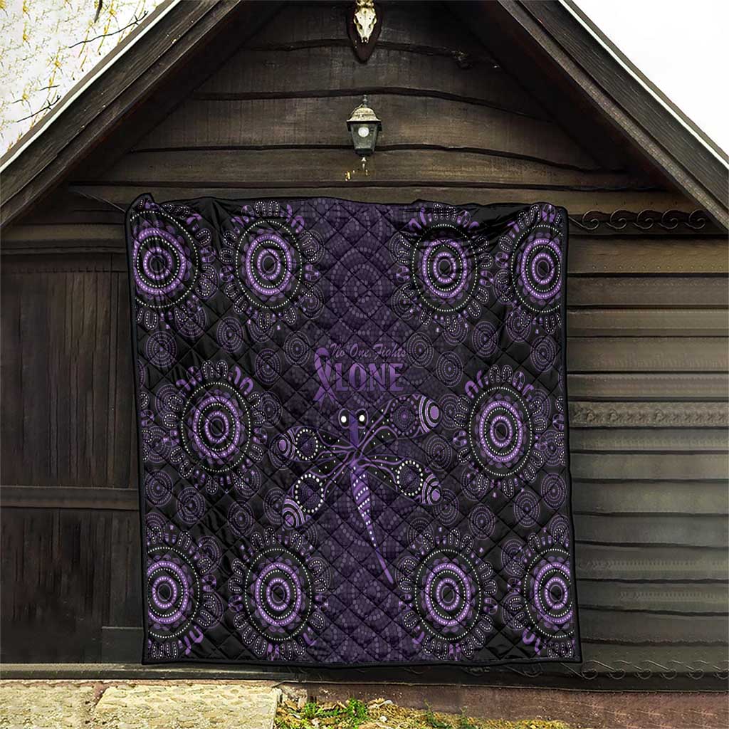 Purple Dragonfly Aboriginal of Hope Quilt Australian Epilepsy Awareness - Aussie Hoodie