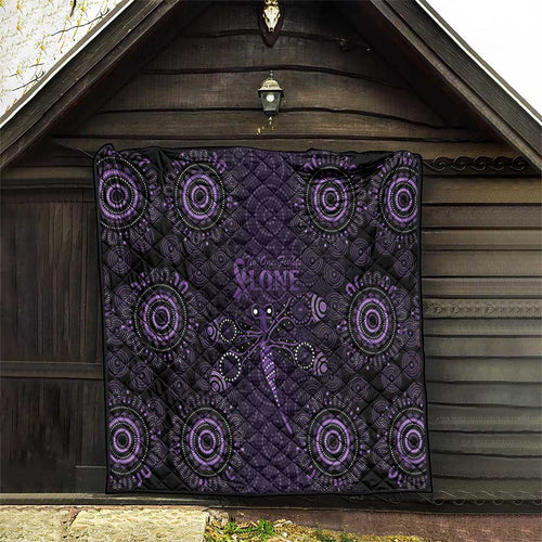 Purple Dragonfly Aboriginal of Hope Quilt Australian Epilepsy Awareness - Aussie Hoodie