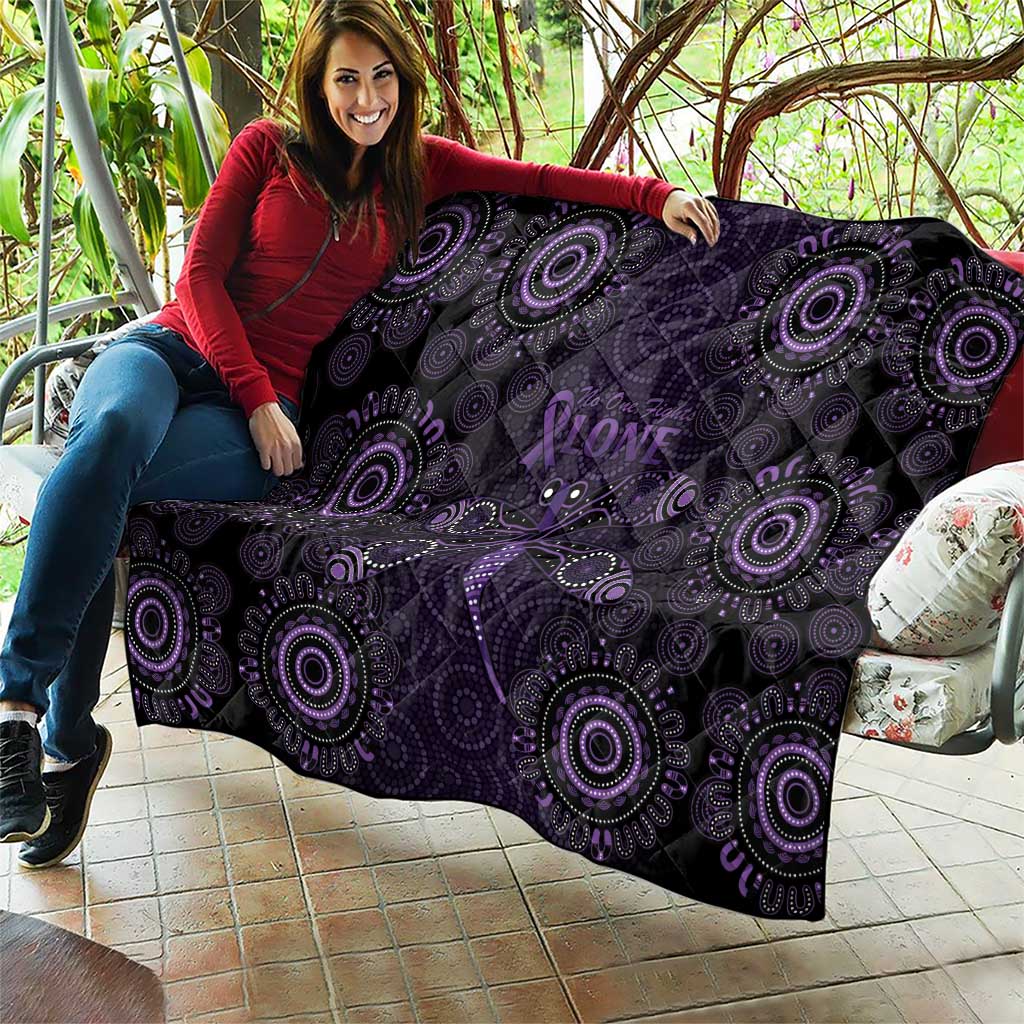 Purple Dragonfly Aboriginal of Hope Quilt Australian Epilepsy Awareness - Aussie Hoodie