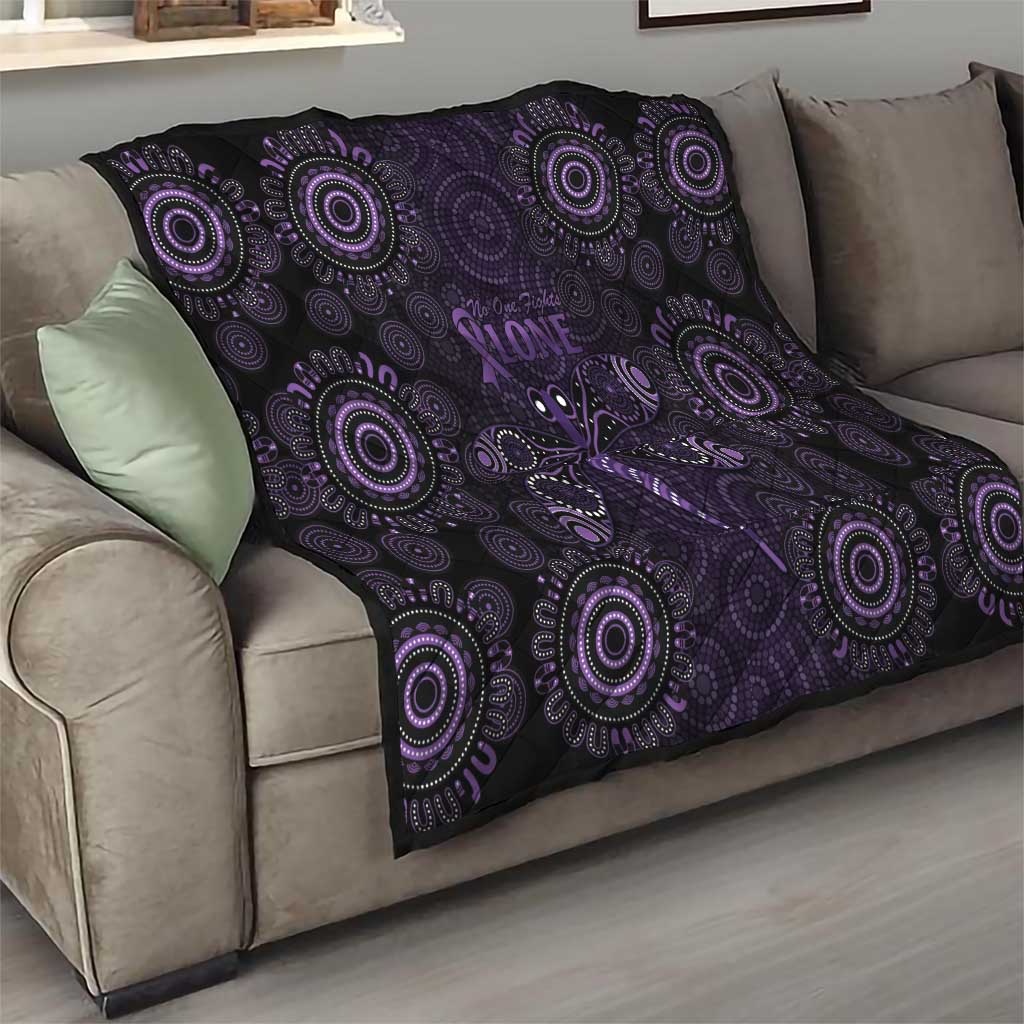 Purple Dragonfly Aboriginal of Hope Quilt Australian Epilepsy Awareness - Aussie Hoodie