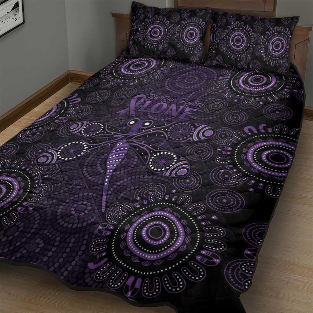 Purple Dragonfly Aboriginal of Hope Quilt Bed Set Australian Epilepsy Awareness - Aussie Hoodie