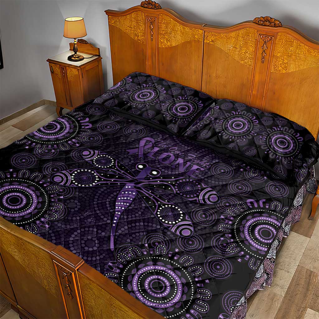 Purple Dragonfly Aboriginal of Hope Quilt Bed Set Australian Epilepsy Awareness - Aussie Hoodie