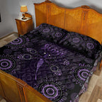 Purple Dragonfly Aboriginal of Hope Quilt Bed Set Australian Epilepsy Awareness - Aussie Hoodie