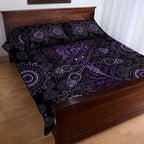 Purple Dragonfly Aboriginal of Hope Quilt Bed Set Australian Epilepsy Awareness - Aussie Hoodie