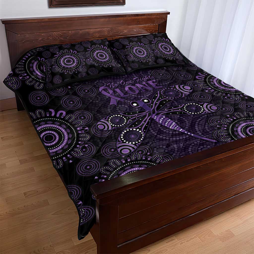 Purple Dragonfly Aboriginal of Hope Quilt Bed Set Australian Epilepsy Awareness - Aussie Hoodie