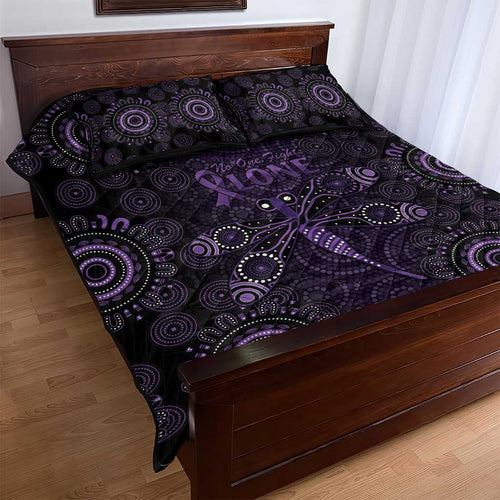 Purple Dragonfly Aboriginal of Hope Quilt Bed Set Australian Epilepsy Awareness - Aussie Hoodie