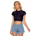 Purple Dragonfly Aboriginal of Hope Raglan Cropped T Shirt Australian Epilepsy Awareness - Aussie Hoodie