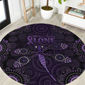 Purple Dragonfly Aboriginal of Hope Round Carpet Australian Epilepsy Awareness - Aussie Hoodie