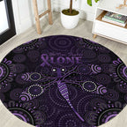 Purple Dragonfly Aboriginal of Hope Round Carpet Australian Epilepsy Awareness - Aussie Hoodie