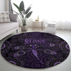 Purple Dragonfly Aboriginal of Hope Round Carpet Australian Epilepsy Awareness - Aussie Hoodie